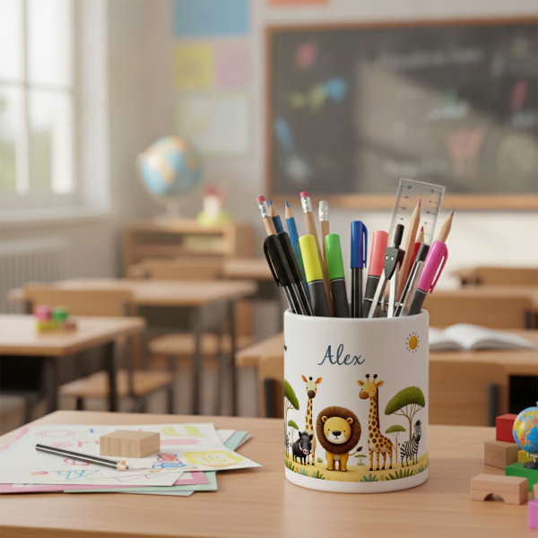 Personalised Safari pencil pot Personalised Safari pencil pot