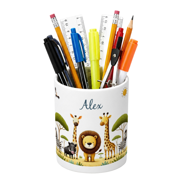 Personalised Safari pencil pot Personalised Safari pencil pot