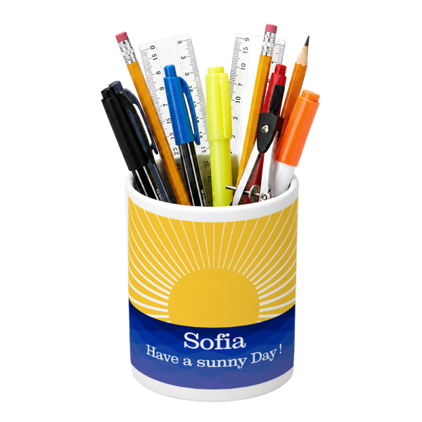 Personalised Sunset ceramic pencil pot Personalised Sunset ceramic pencil pot