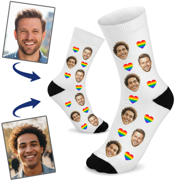 Printed socks with painted-style faces Printed socks with painted-style faces