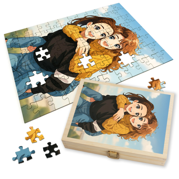 Puzzle of a photo transformed into Manga Puzzle of a photo transformed into Manga