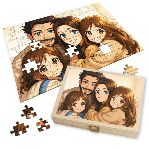 Puzzle of a photo transformed into Manga Puzzle of a photo transformed into Manga