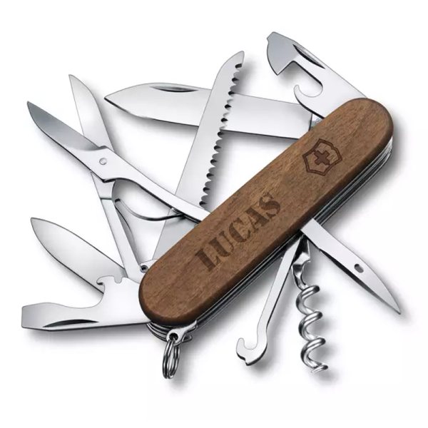 Swiss Army Knife wood with engraved handle Swiss Army Knife wood with engraved handle