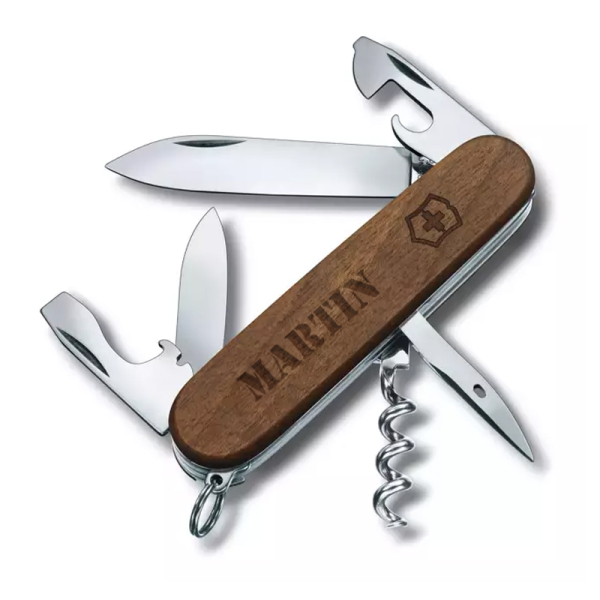 Swiss Army Knife wood with engraved handle Swiss Army Knife wood with engraved handle