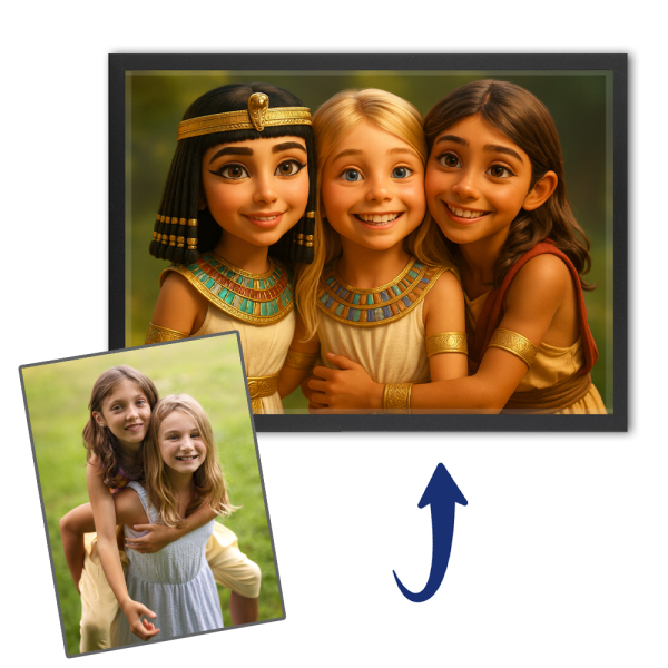 Cartoon style portrait + historical character based on a photo Cartoon style portrait + historical character based on a photo