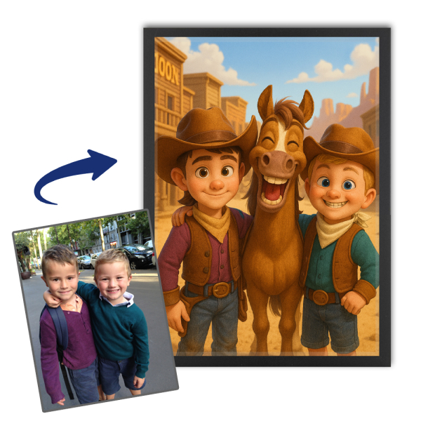 Cartoon style portrait + historical character based on a photo Cartoon style portrait + historical character based on a photo