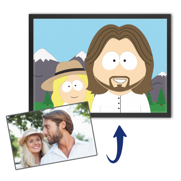 Quirky cartoon-style caricature from a photo Quirky cartoon-style caricature from a photo