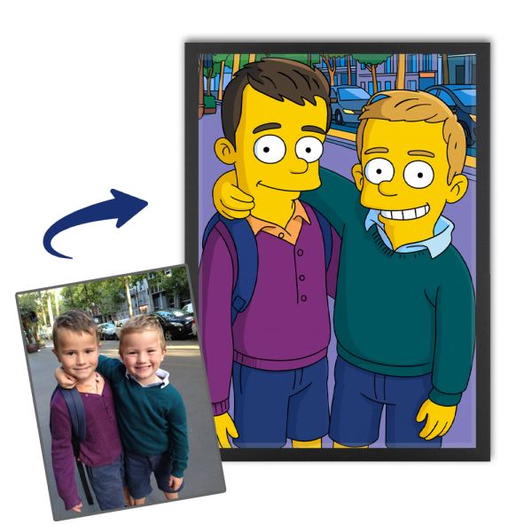 Yellow cartoon-style caricature from a photo Yellow cartoon-style caricature from a photo