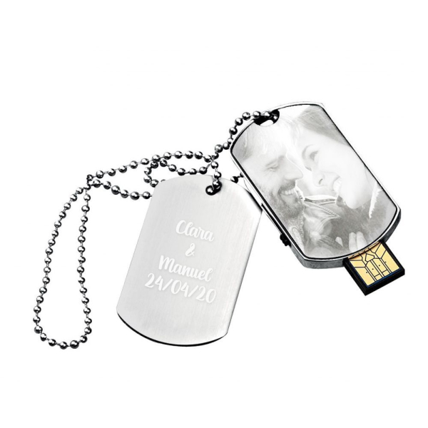 16 GB military dog-tag style USB stick customised with photo 16 GB military dog-tag style USB stick customised with photo