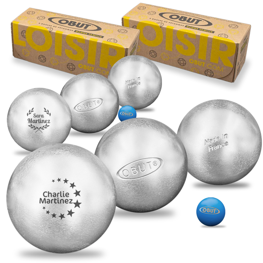 2 sets of 3 personalised OBUT boules 2 sets of 3 personalised OBUT boules