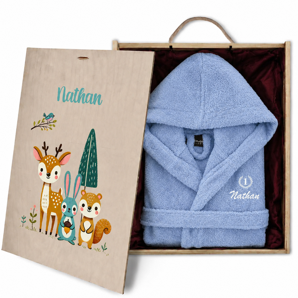 Children's bathrobe gift set 2 to 12 years enchanted forest Children's bathrobe gift set 2 to 12 years enchanted forest