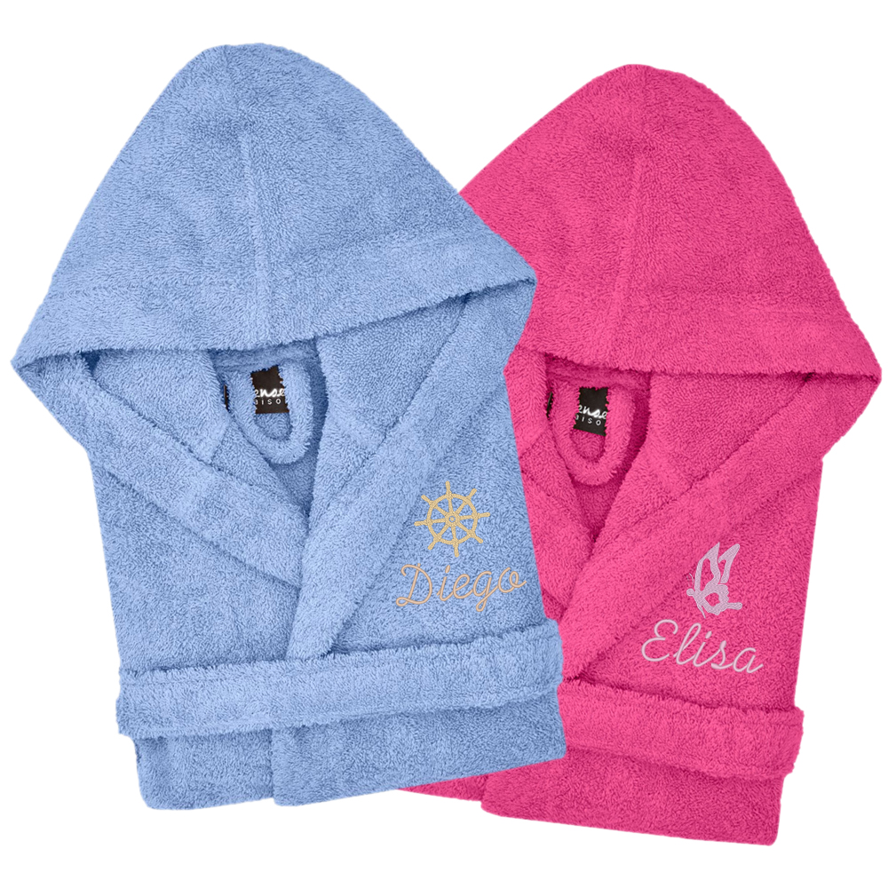 Embroidered children's bathrobes
