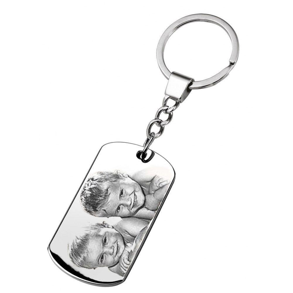 Engraved keyrings with a photo
