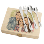Cutlery set in a case