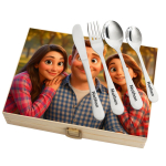 Cutlery set in a case