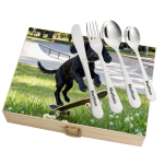 Cutlery set in a case