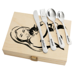 Cutlery set in a case