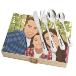 Cutlery set in a case