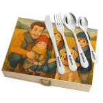 Cutlery set in a case