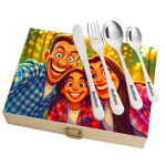 Cutlery set in a case