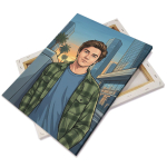 Canvas fabric on stretcher