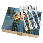Cutlery set in a case