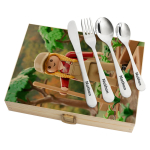 Cutlery set in a case