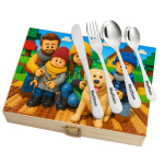 Cutlery set in a case