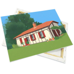 Canvas fabric on stretcher