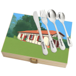 Cutlery set in a case