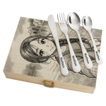 Cutlery set in a case