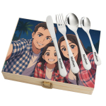 Cutlery set in a case