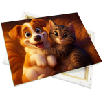 Canvas fabric on stretcher