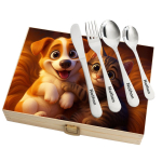 Cutlery set in a case