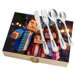 Cutlery set in a case