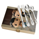 Cutlery set in a case