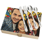 Cutlery set in a case