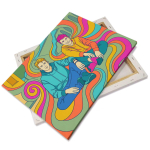 Canvas fabric on stretcher