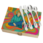 Cutlery set in a case