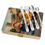 Cutlery set in a case