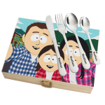 Cutlery set in a case