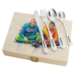 Cutlery set in a case
