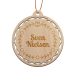 Wooden Christmas Bauble personalised with wreath Wooden Christmas Bauble personalised with wreath