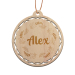 Wooden Christmas Bauble personalised with wreath Wooden Christmas Bauble personalised with wreath