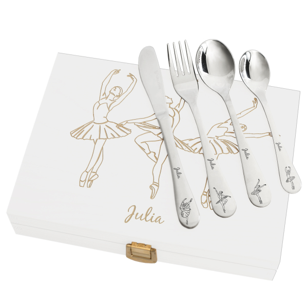 Personalised ballerina cutlery for children