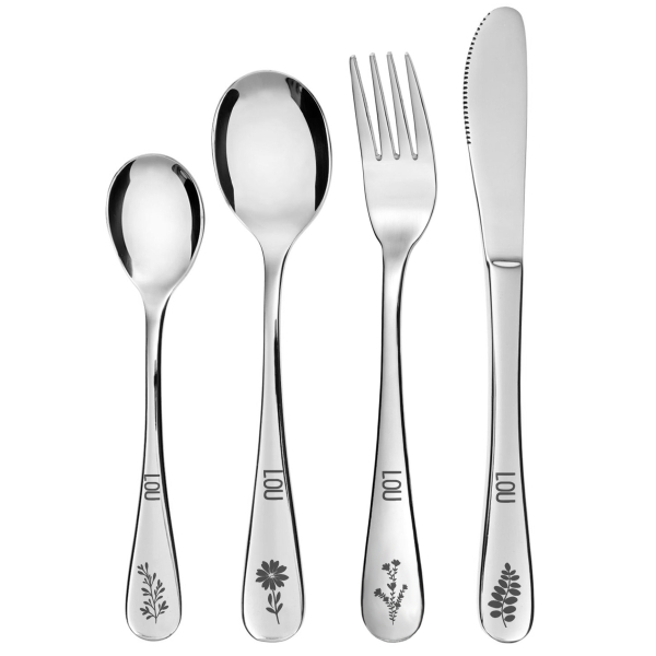 Box with plant pattern and its personalized cutlery