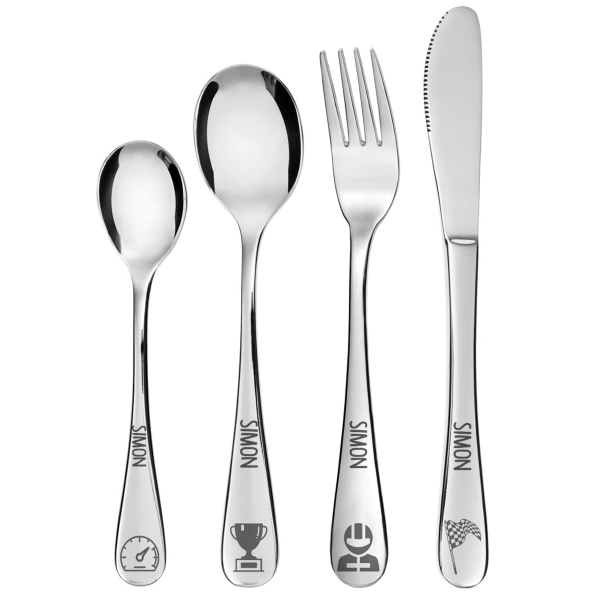 Cutlery in printed wooden box  Formula 1 Driver