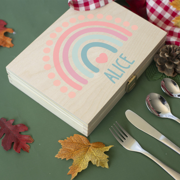 Rainbow box and its personalized cutlery