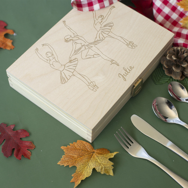 Personalised ballerina cutlery for children