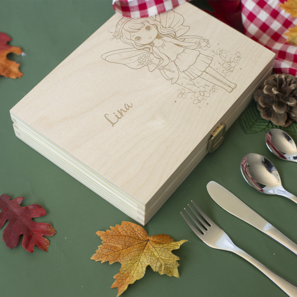 Personalized cutlery girl with a fairy